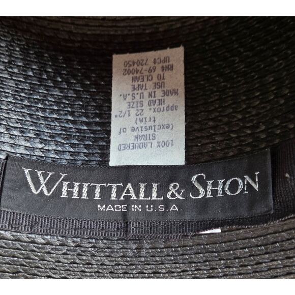 Shon Whittall Black White Straw Hat Floral Netting One Size Derby - Picture 6 of 6